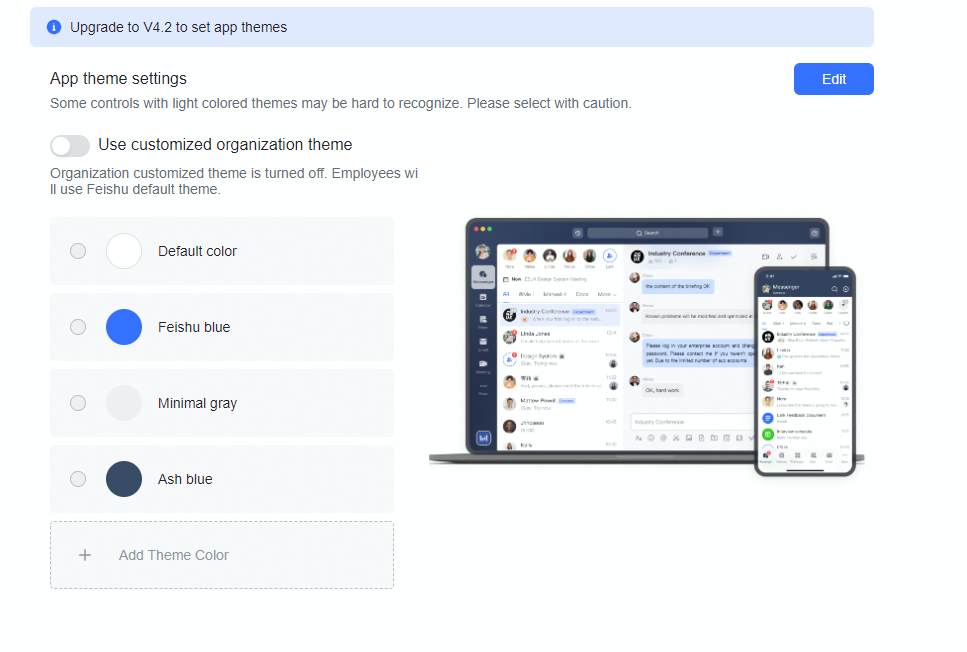 Admin| Customize your app theme