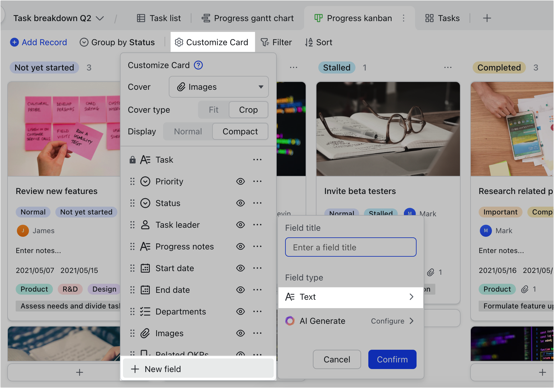 Use text fields in Base
