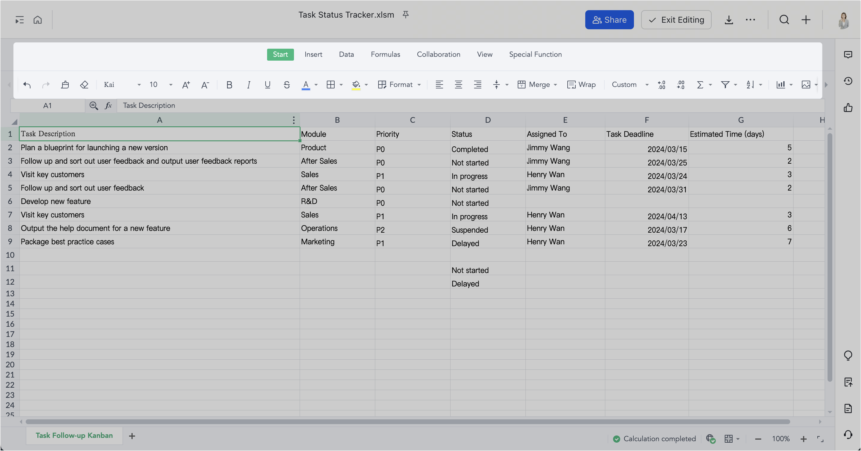 Edit common Office files in Feishu Docs