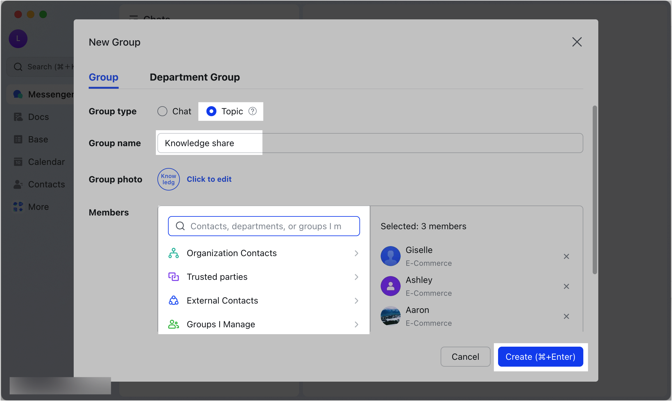 Introducing topic groups to group owners