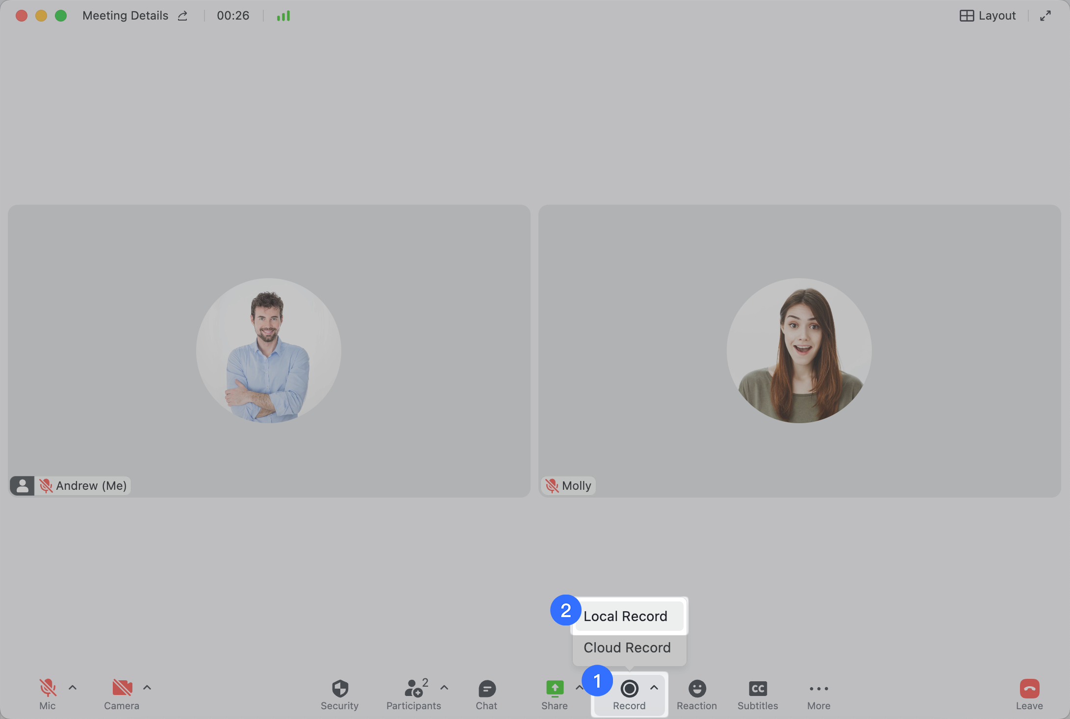 Record a call or meeting